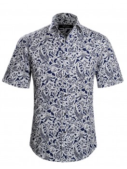 APTRO Men's Short Sleeve Floral Shirt Hawaiian Flower Lapel Shirt 